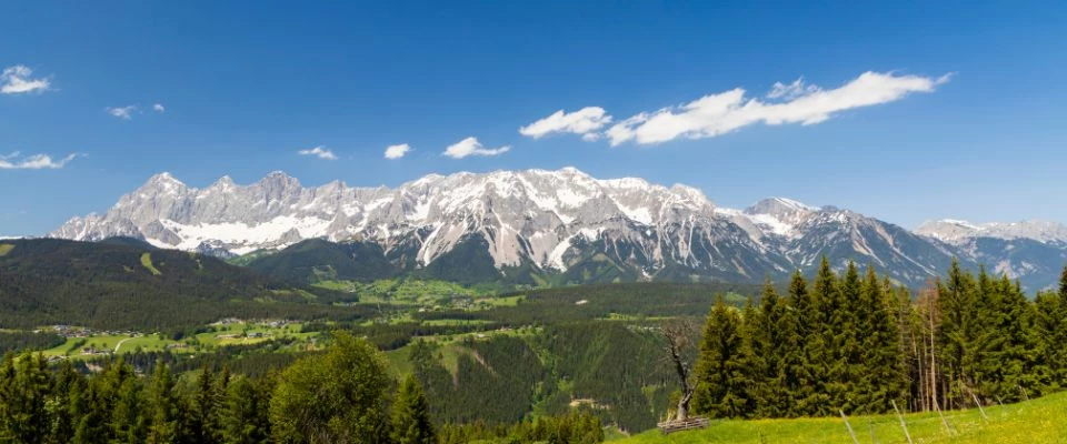 Widok na góry Dachstein