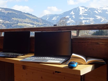 Urlaub auf dem Bauernhof - Tirol - "Aussichtsreicher" Arbeitsplatz - Gratis W-Lan, auch ein LAN Anschluss ist in der Wohnung - Erbhof "Achrainer-Moosen"