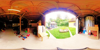 Urlaub auf dem Bauernhof - begehbarer Heuboden - Spielscheune Ferienhof Hohe
360° Aufnahmen - virtueller Rundgang - Ferienhof Hohe