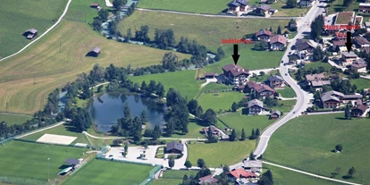 Urlaub auf dem Bauernhof - Schwimmmöglichkeit: Badesee - Plöven - Luftaufnahme - Jedelerhof