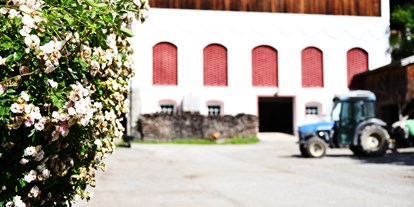 Urlaub auf dem Bauernhof - Fahrzeuge: Bagger - Mühlbach (Trentino-Südtirol) - unser Hofraum - Biogutshof Castel Campan