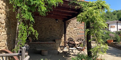Urlaub auf dem Bauernhof - ideal für: Pärchen - Pienza - Pergola vom Hexenhäuschen - Agriturismo Casa Bivignano - Toskana