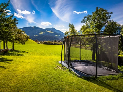 Urlaub auf dem Bauernhof - ideal für: Mitarbeit - Mayrhofen (Saalfelden am Steinernen Meer) - Riesentrampolin 5mx3m - Baby- und Kinderferienbiobauernhof Sinnhubbauer