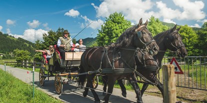Urlaub auf dem Bauernhof - ideal für: Ruhesuchende - Tiroler Unterland - Pferdekutschfahrt im Sommer - Familotel Landgut Furtherwirt