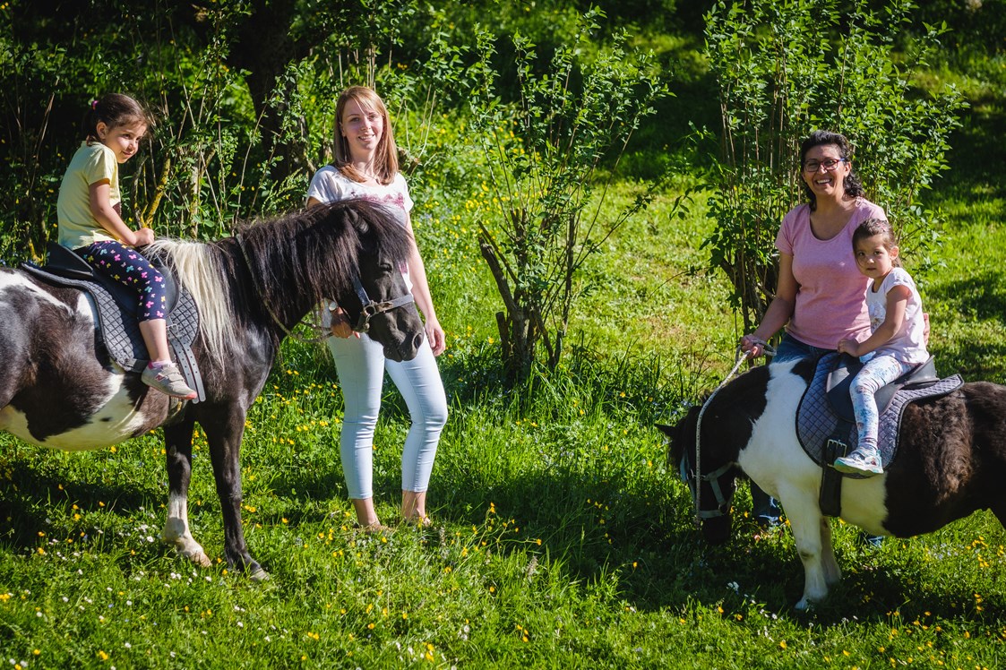 Ferien Bauernhof: Unsere Urlaubsgäste haben jeden Tag die Möglichkeit Pony zu reiten - Die Hochrieß