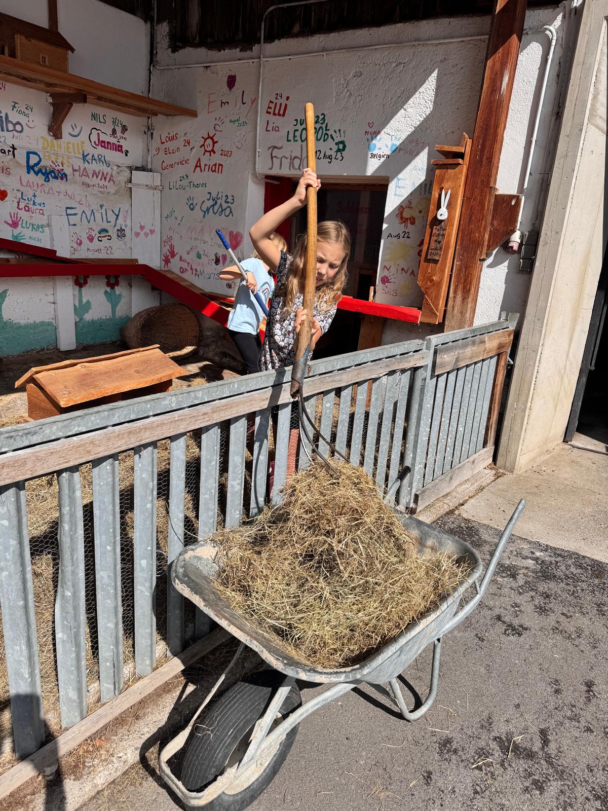 počitnice na kmetiji - Urlaub auf der Alm - Hasenstall reinigen - Ferienwohnung Wallner
