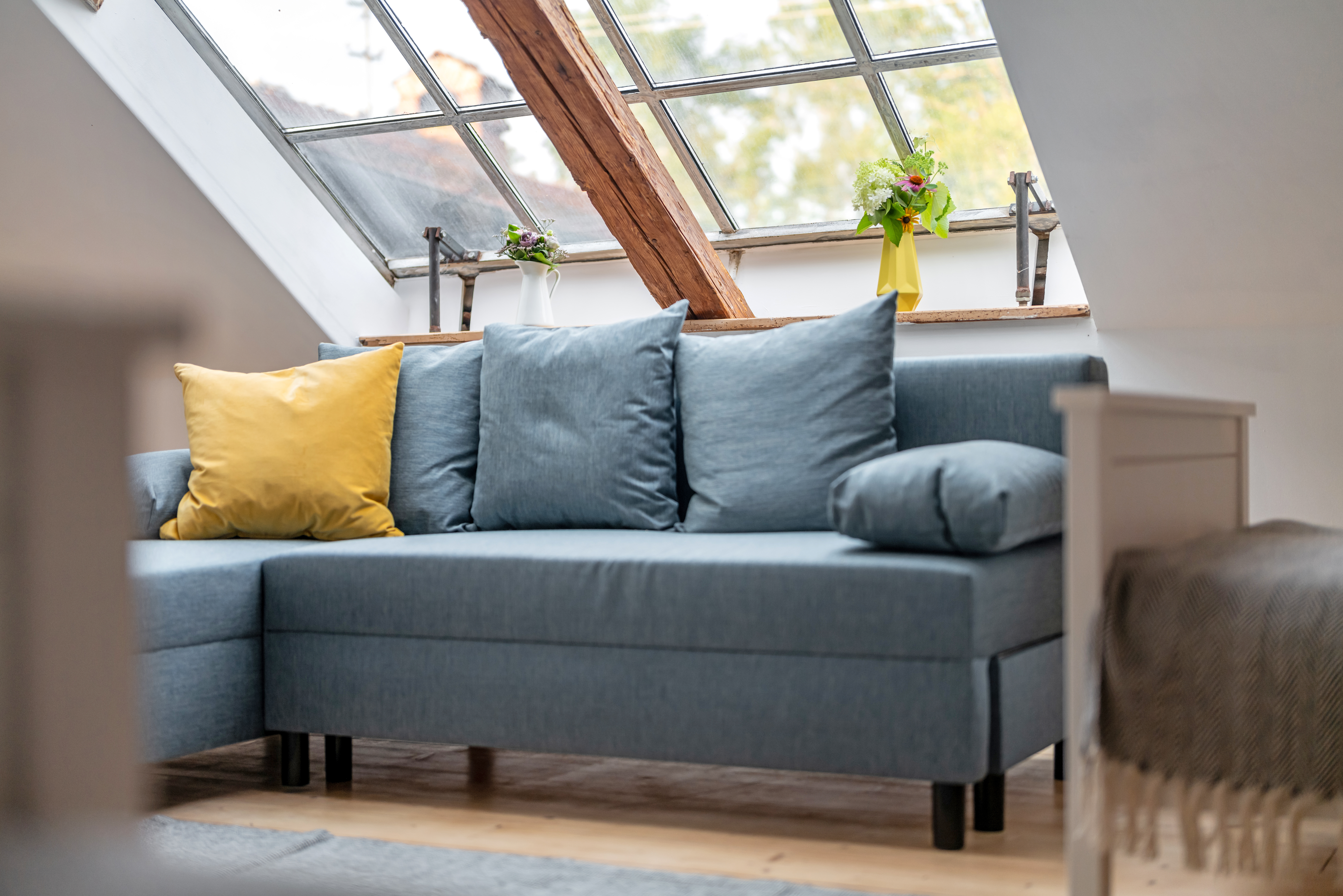 Ferien Bauernhof: Schlafcouch Stoi Dachzimmer - Ferienhof Schmelcher