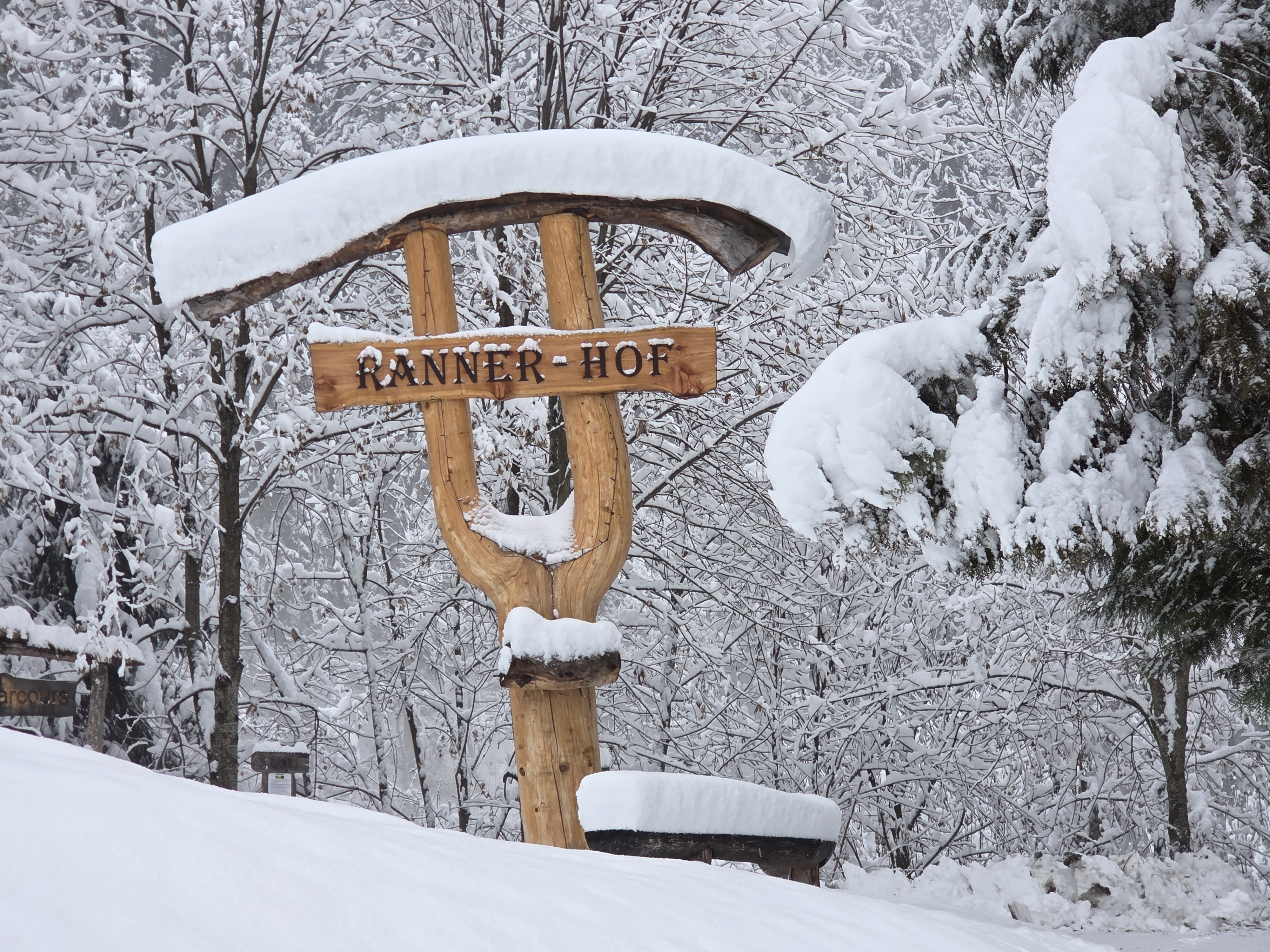Urlaub auf dem Bauernhof - ideal für: Senioren - Rannerhoftafel im Winter - Waldpension Ranner