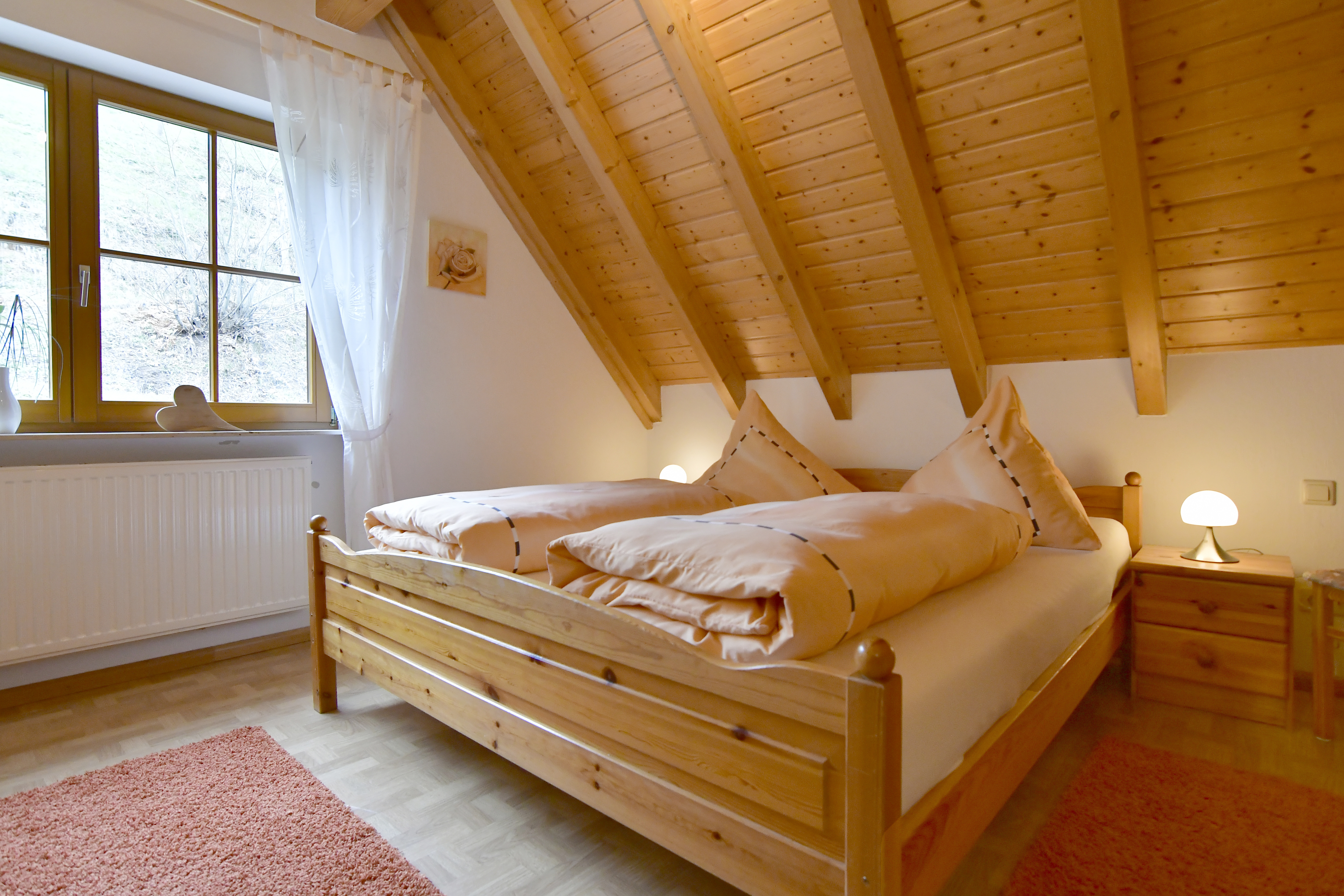 Ferien Bauernhof: gemütliches Schlafzimmer Wohnung Kuckucksnest - Hirzighof**** im Schwarzwald