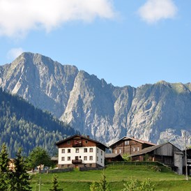 Ferien Bauernhof: Ausblick vom Balkon aus auf die Karnischen Alpen - Stembergerhof