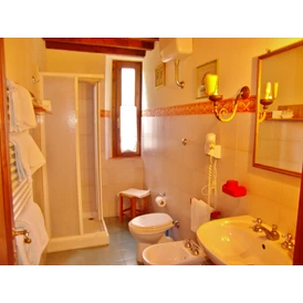 Ferien Bauernhof: Alle Badezimmer verfügen über eine Dusche, Bidet, Waschbecken, Toilette, Haartrockner. Jeder hat ein Fenster. - Agriturismo La Tinaia