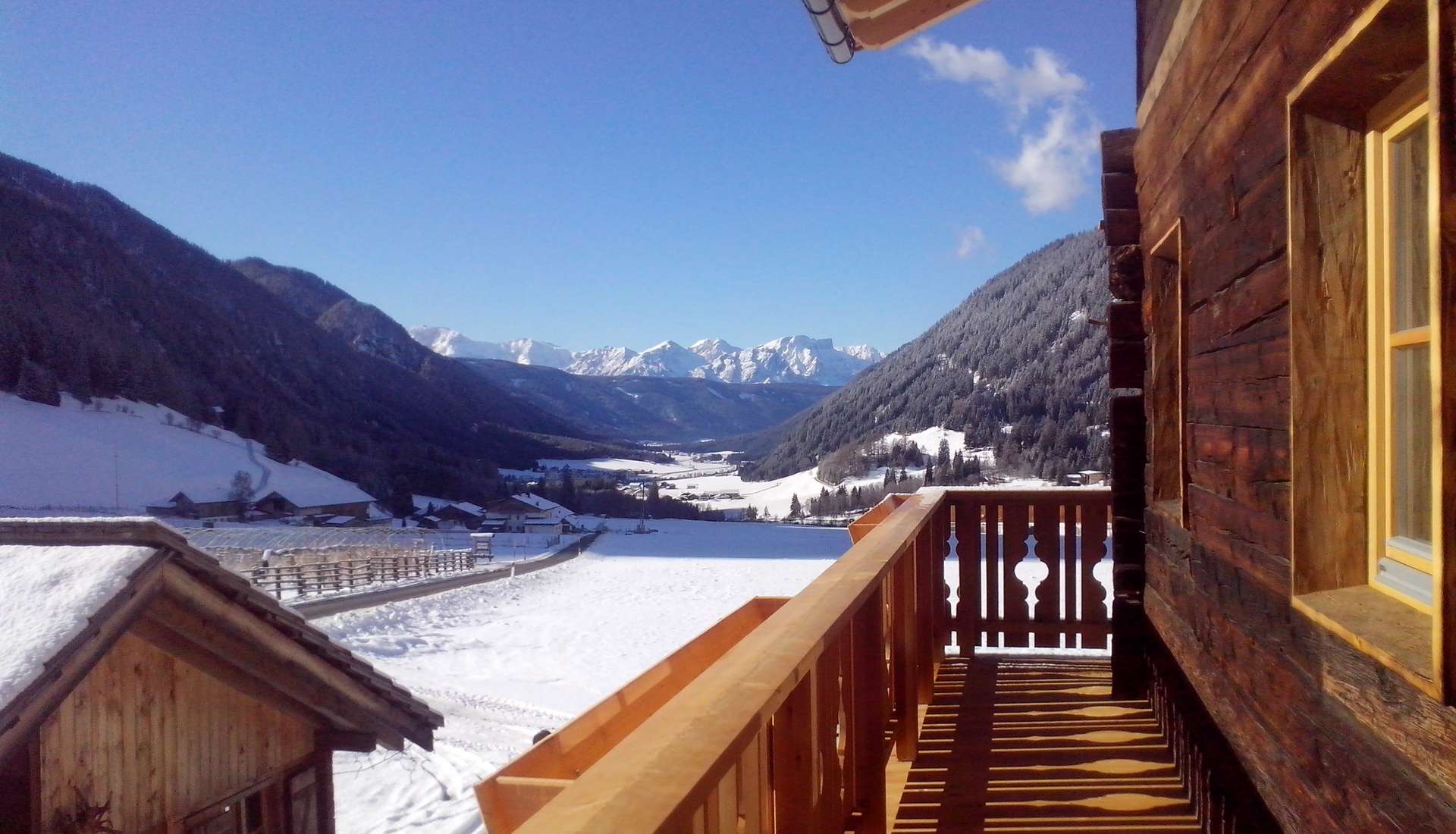 Ferien Bauernhof: Ausblick Gsieser Tal im Winter - Feldererhof