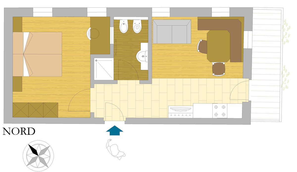 Ferien Bauernhof: Wohnung Alpenrose Grundriss - Feldererhof