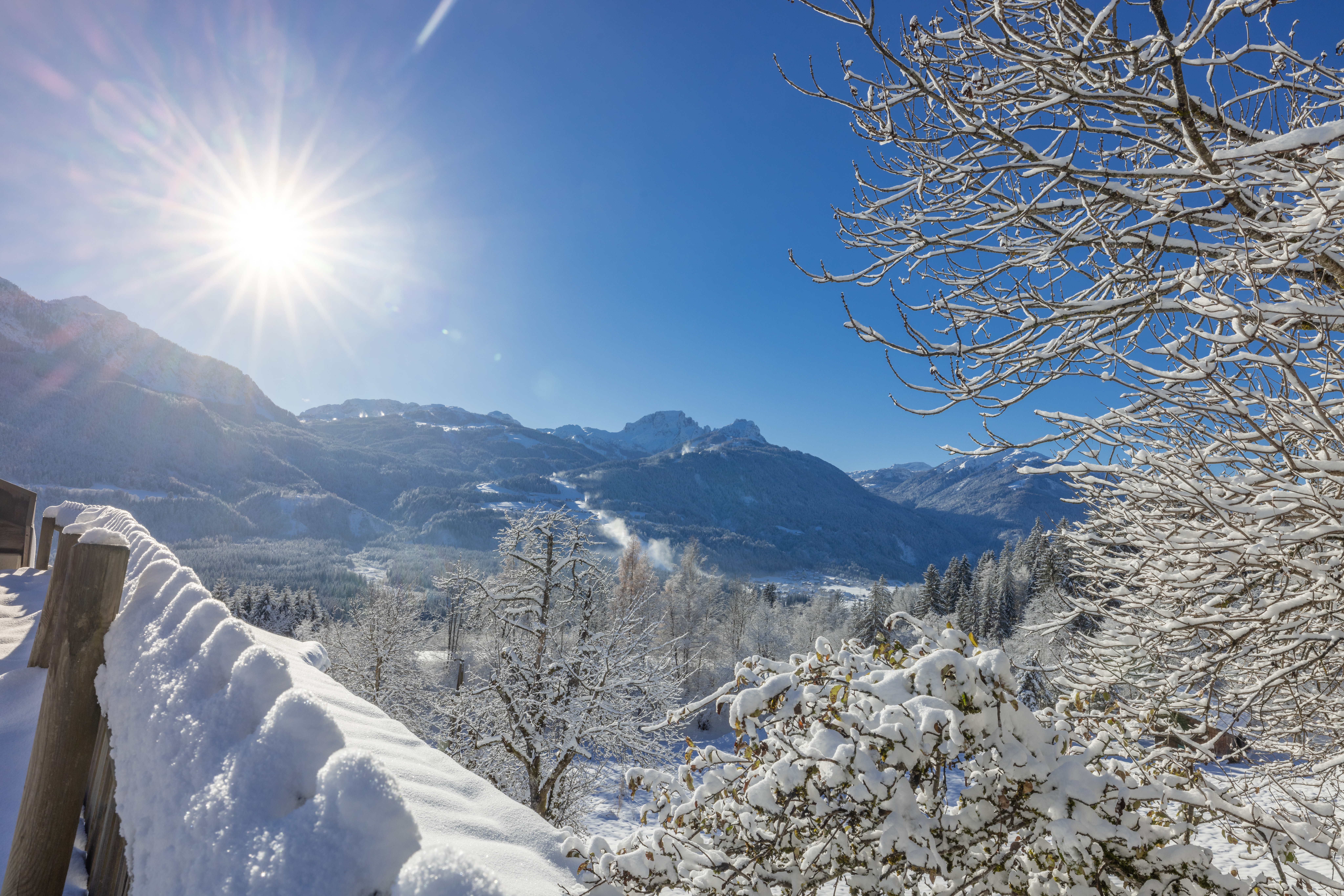 Ferien Bauernhof: nawu_apartments_Bauenhofurlaub_Aussicht _Winter_Nassfeld - nawu apartments**** & Restaurant, die neue Leichtigkeit des Urlaubs