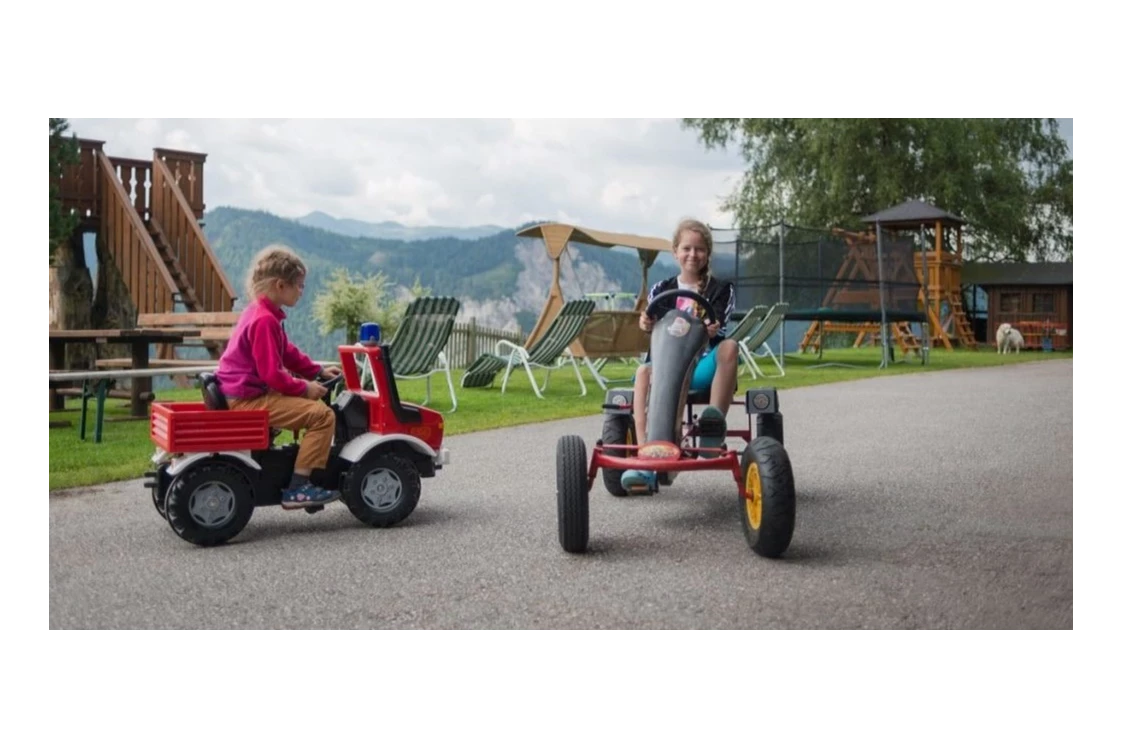 Ferien Bauernhof: Austoben am Kinderspielplatz - Bergbauernhof Irxner - Urlaub am Bauernhof mit Hund