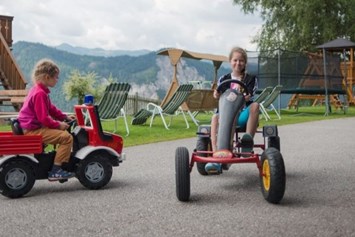 Ferien Bauernhof: Austoben am Kinderspielplatz - Bergbauernhof Irxner - Urlaub am Bauernhof mit Hund