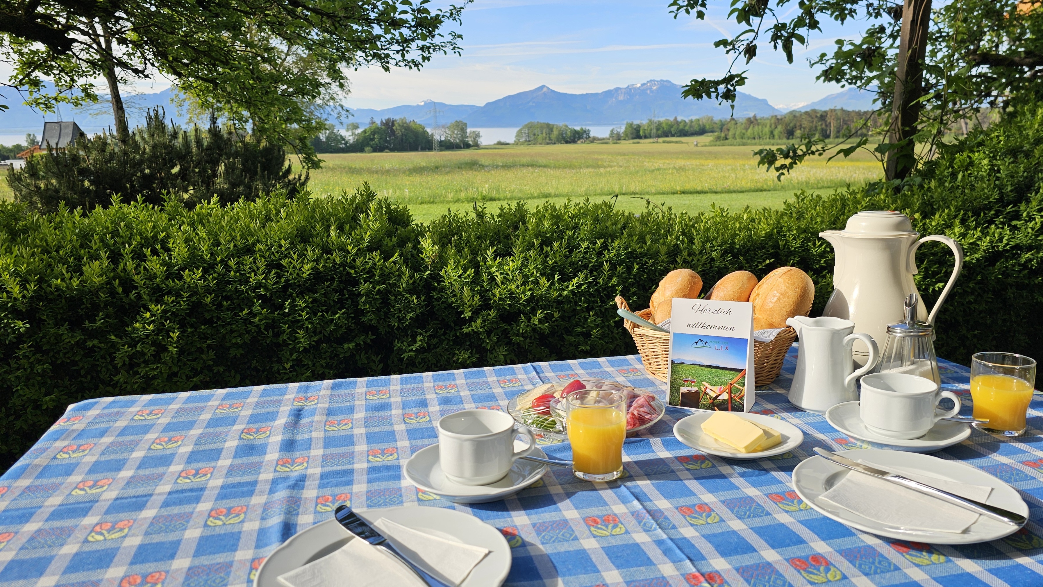 odmor na imanju - Jahreszeit: Frühlings-Urlaub - Frühstück - Genieße Dein täglich von uns frisch vorbereitete Frühstück auf der Panoramaterrasse oder in der gemütlichen Bauernstube. - Moier-Hof LEX - Hof für Erwachsene