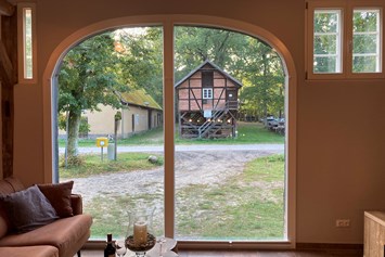 Ferien Bauernhof: Blick aus dem Appartement "Im Gutshaus" - Gut Rehrhof