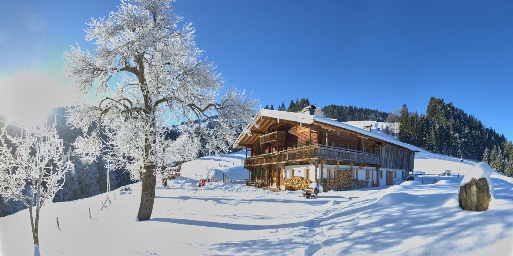 Ferien Bauernhof: Schipiste hinterm Nobahof  - Nobahof am Wilden Kaiser