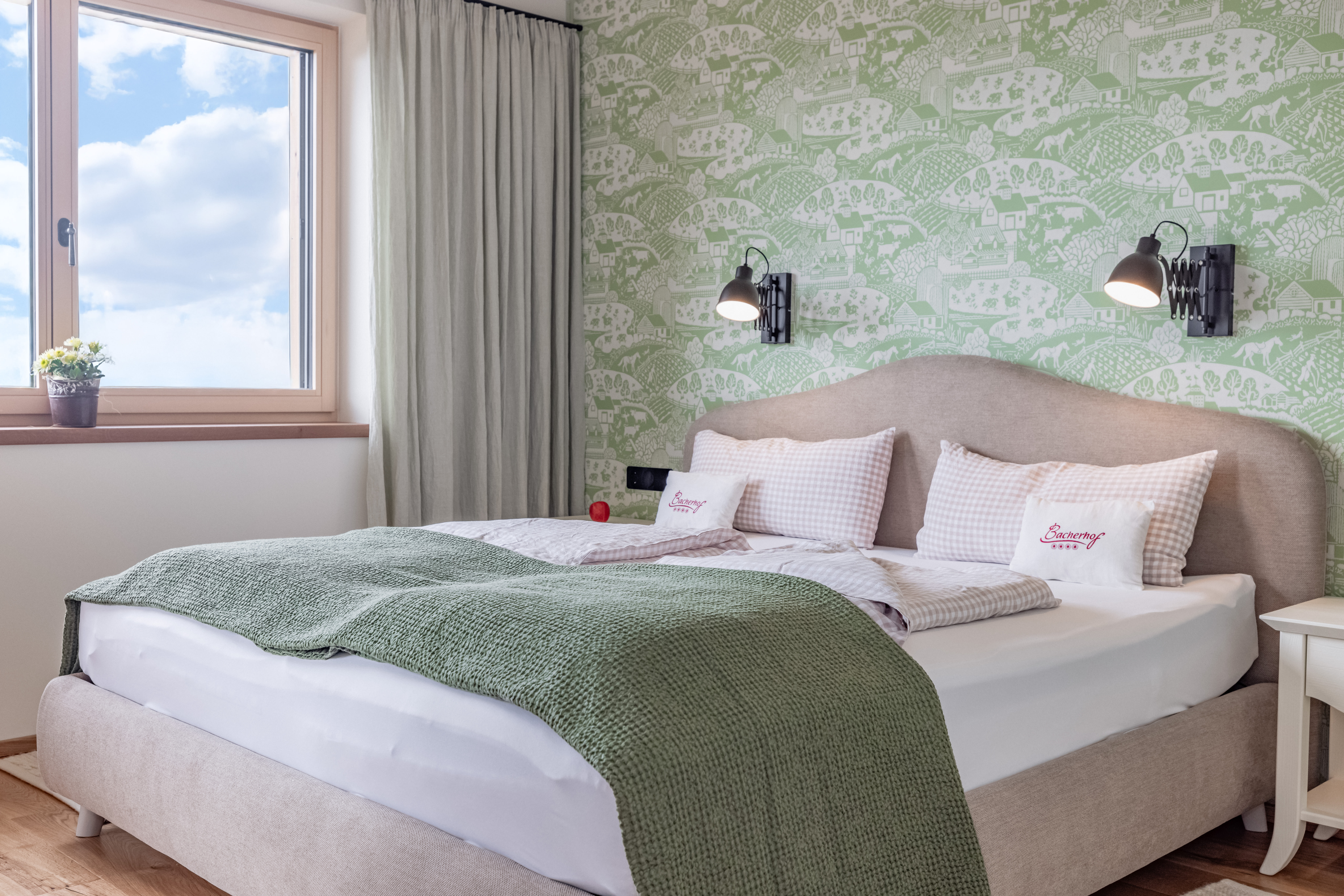 Ferien Bauernhof: Schlafzimmer Berg-See-Suite - Bio- und Vitalbauernhof Bacherhof - Soba