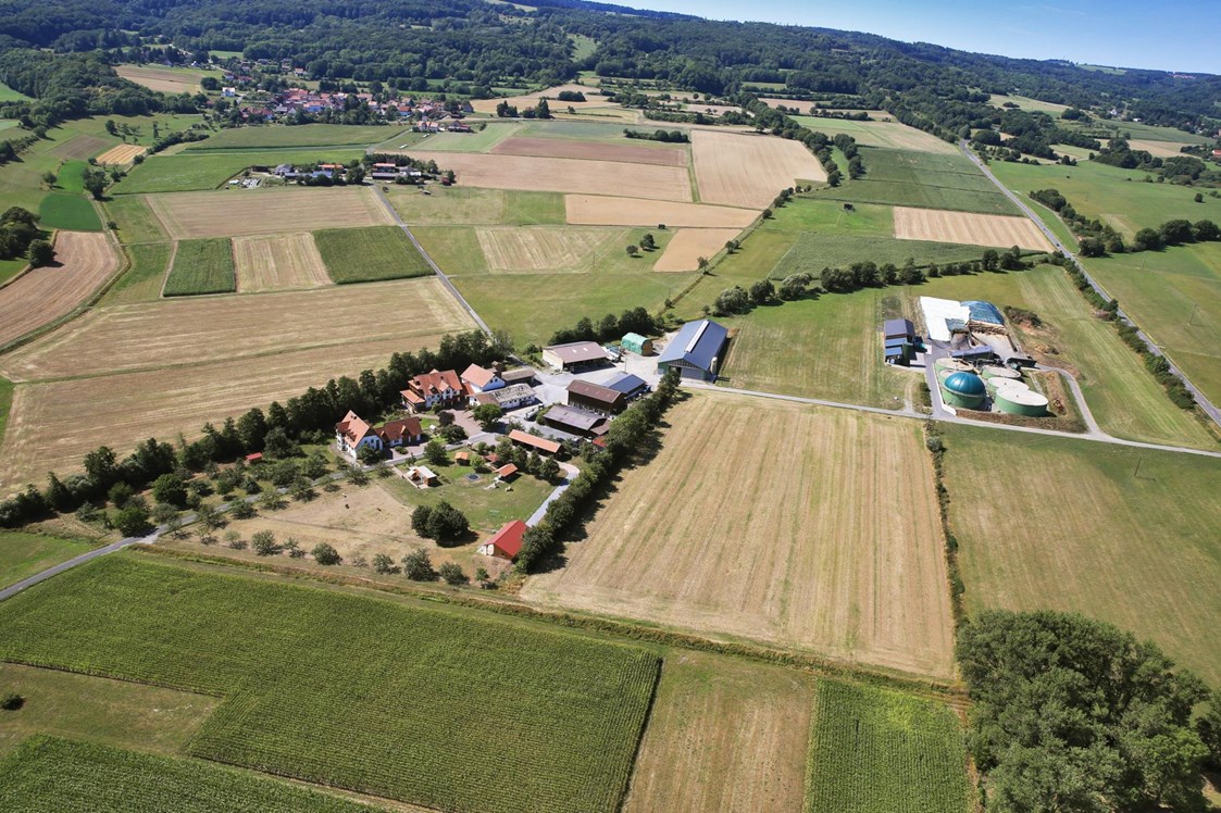 Ferien Bauernhof: Unser Hof aus der Vogelperspektive - Weihersmühle