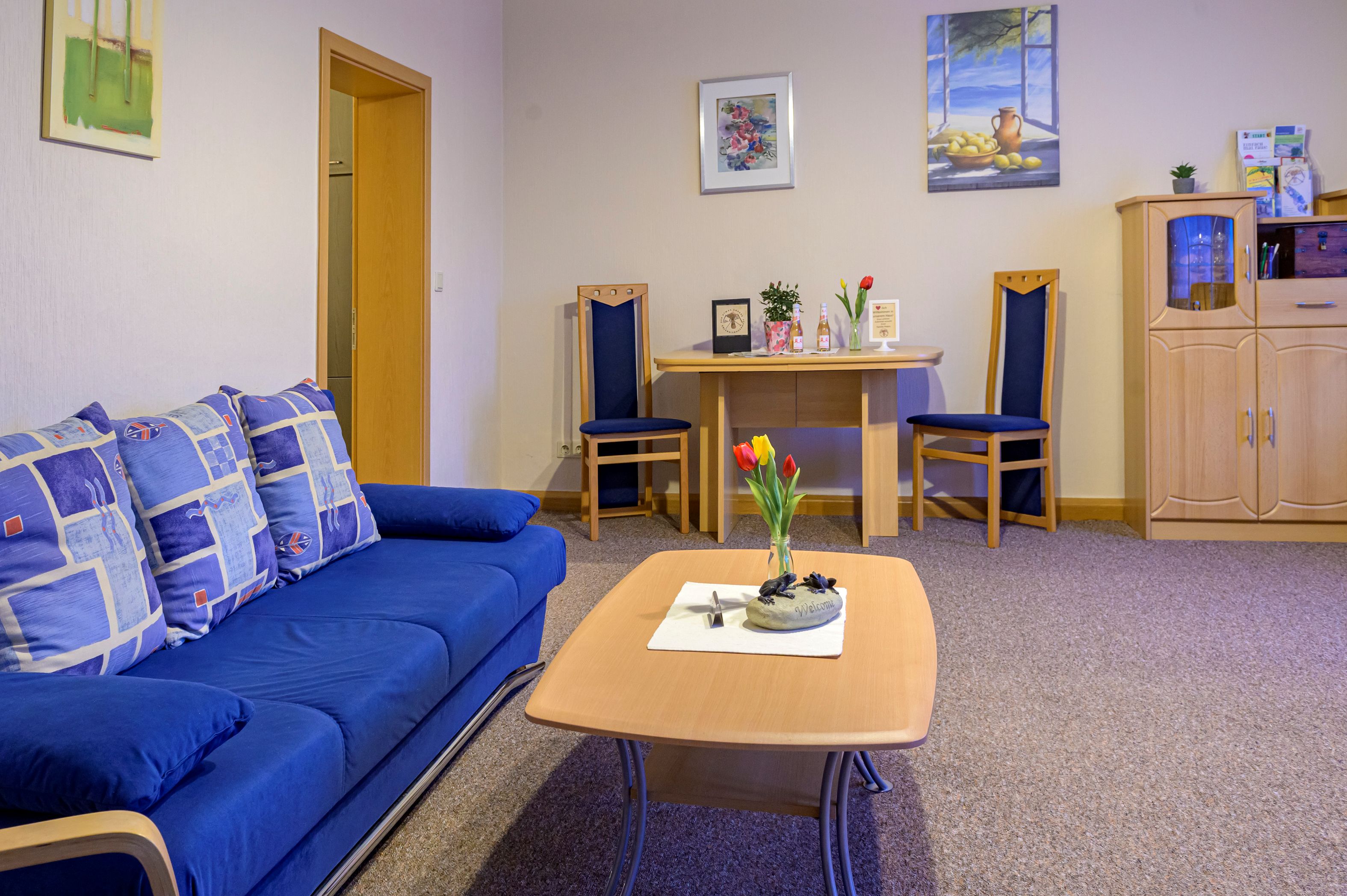 Ferien Bauernhof: Ferienwohnung 2 - Wohnzimmer - Der Röhlsche Hof