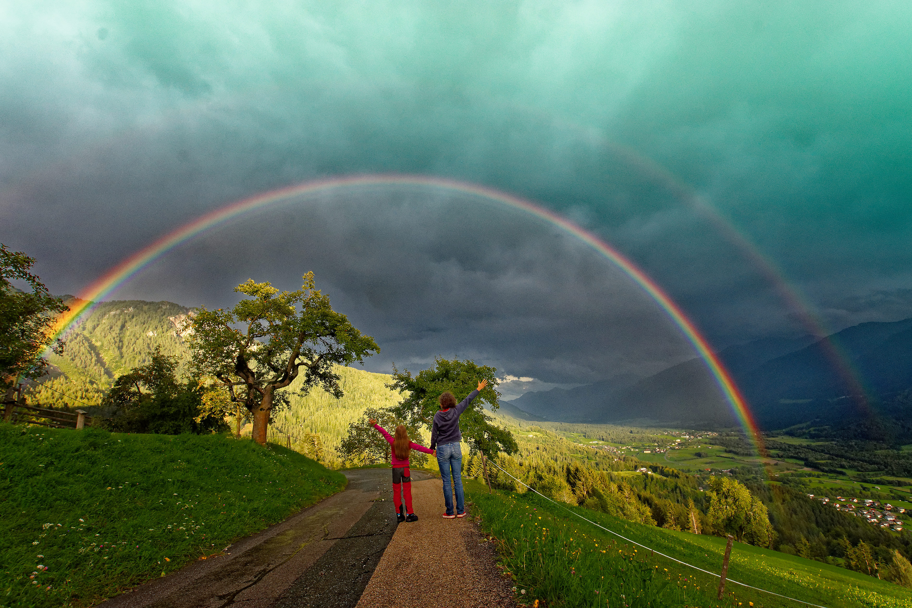 Ferien Bauernhof: Abendstimmung nach einem Gewitter - Panoramahof am Goldberg
