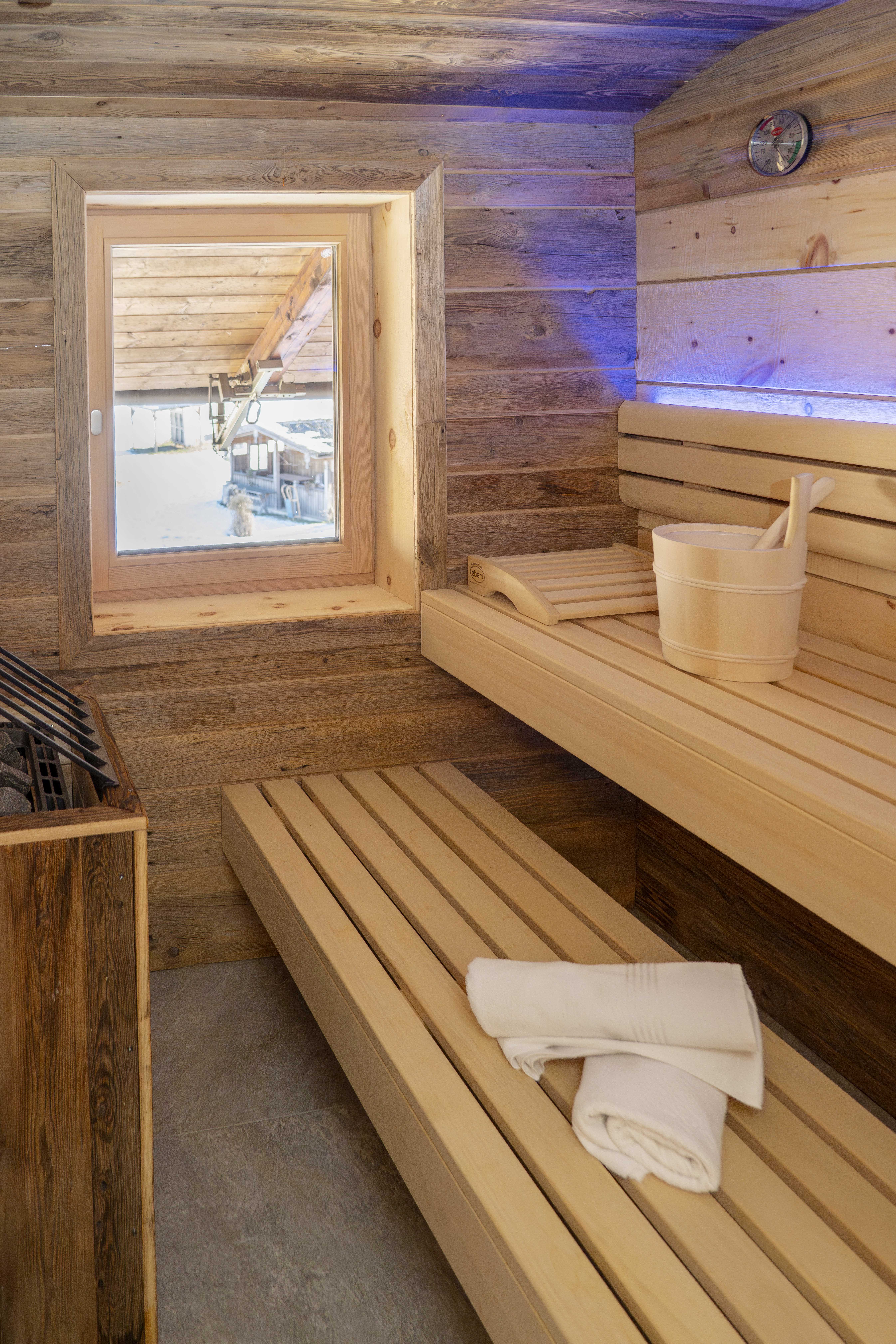 Ferien Bauernhof: Sauna im Apartment Heublume - Schustererhof