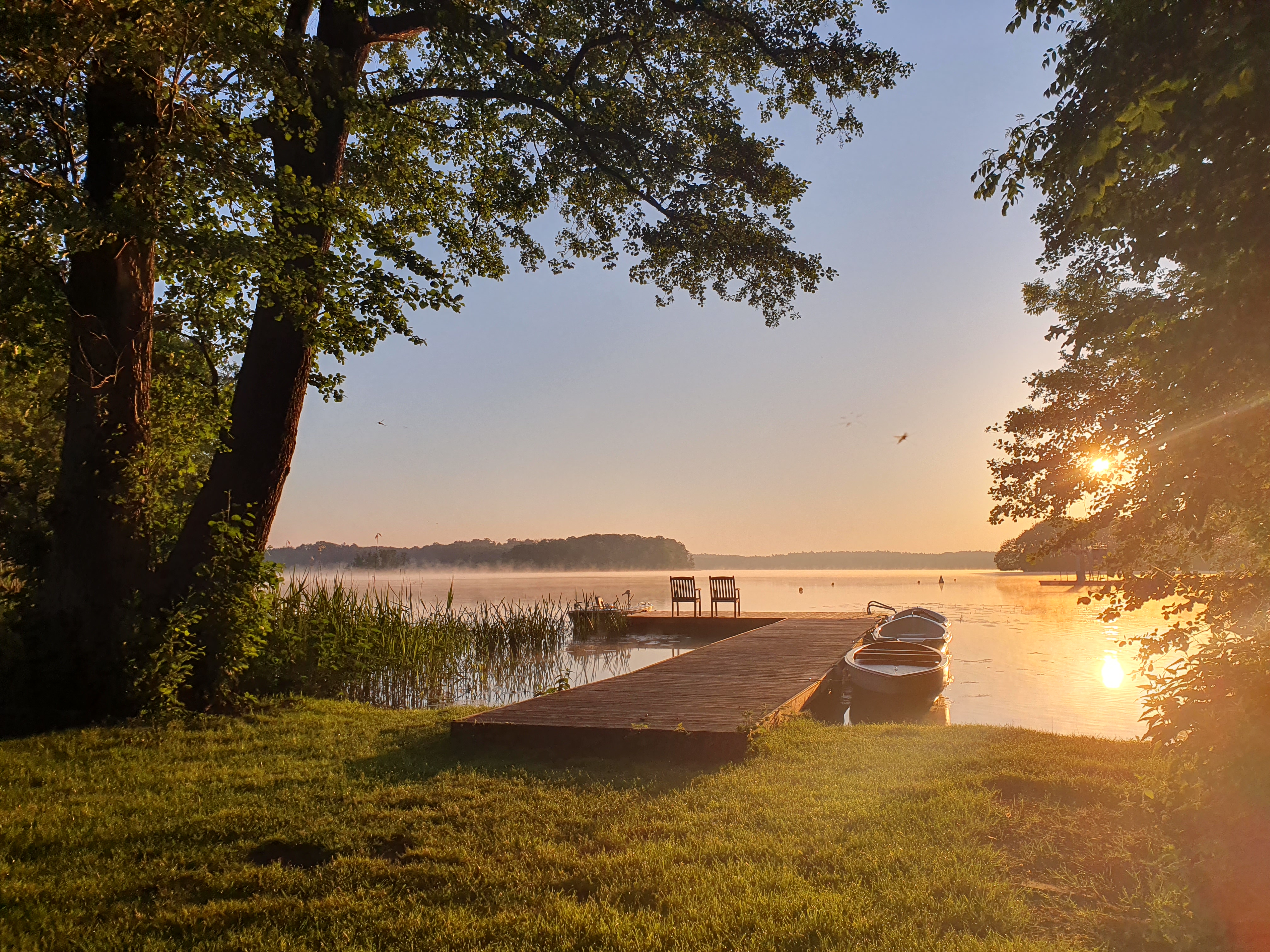 Urlaub auf dem Bauernhof - Lagerfeuerstelle - eigener Steg - Ferienhof am See
