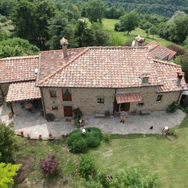 Ferien Bauernhof: Luftaufnahme von unserem Haus - Agriturismo Casa Bivignano - Toskana