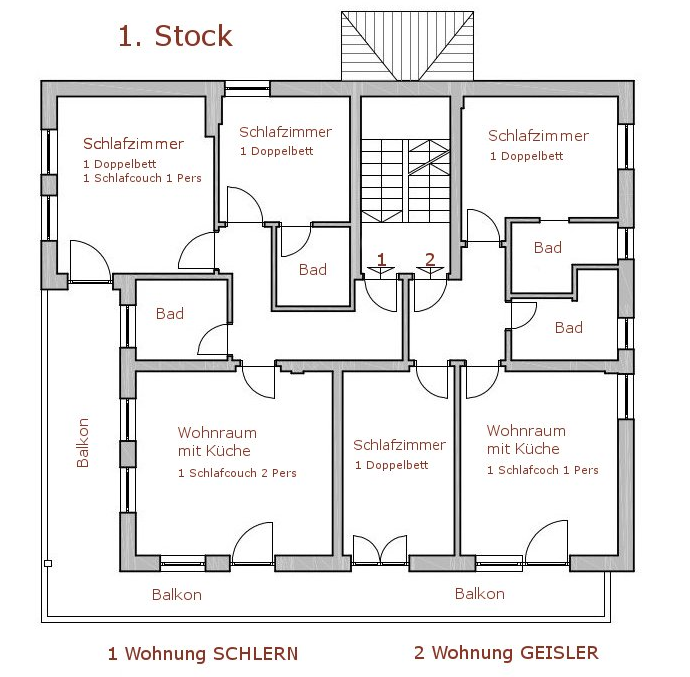 Perlungerhof Vorstellung der Zimmer SCHLERN / GEISLER